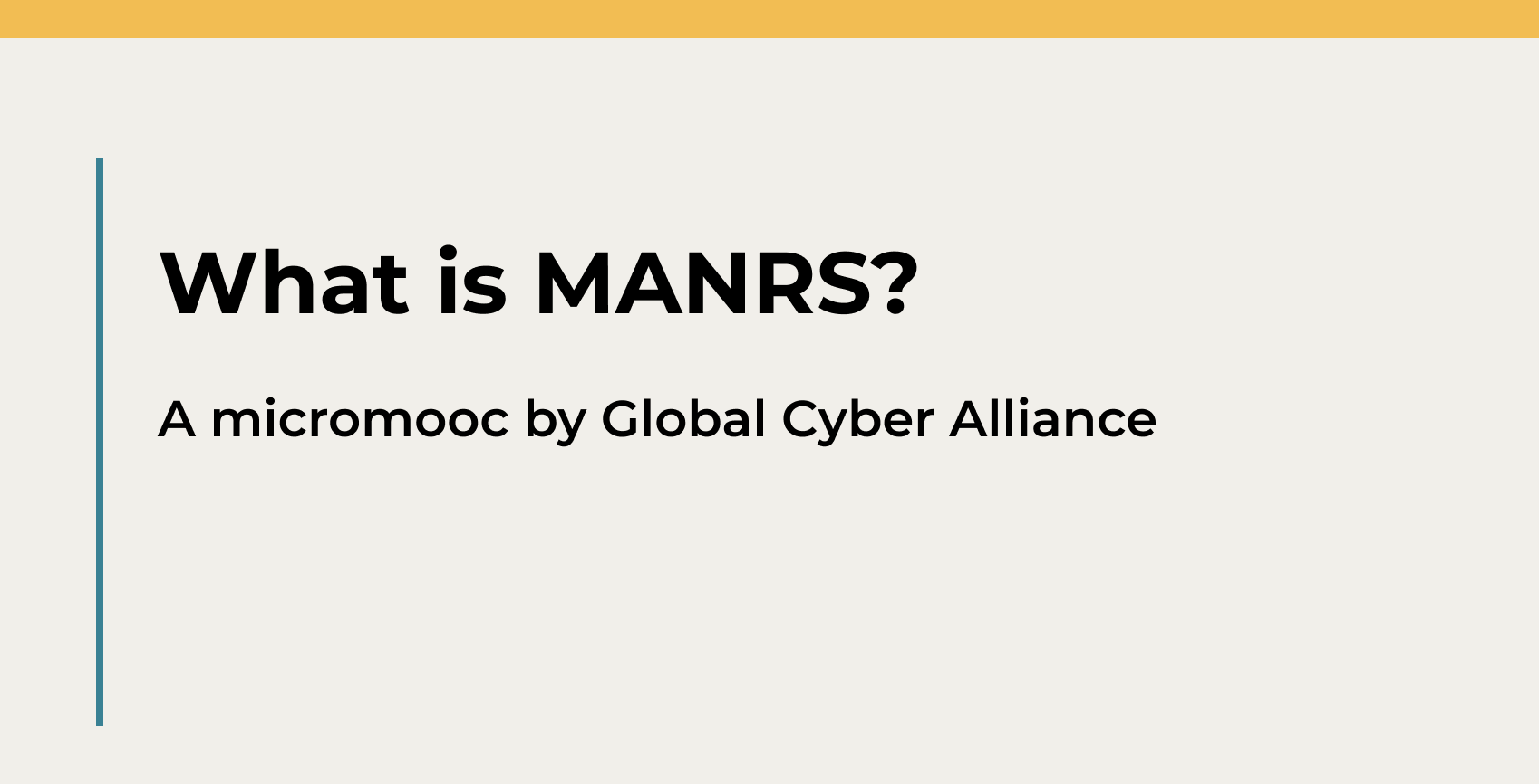 What is MANRS?